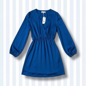 NWT Leyden Women's Long Sleeve Mini Party Dress Blue Medium Formal Event Boho